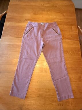 LOFT Mauve Slim Ankle Pants with Zip Pockets